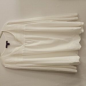 Gloria Vanderbilt White Cotton Smock Top